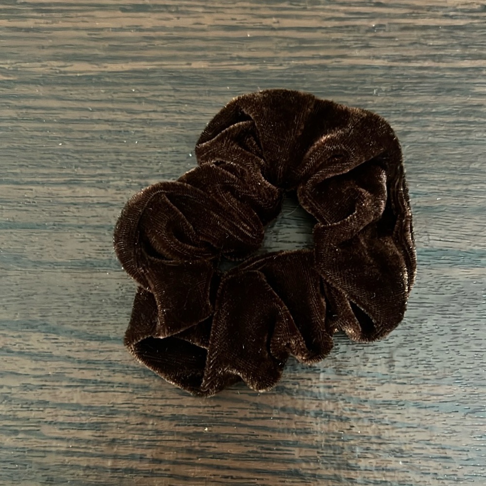 Dark Brown Velvet Hair Scrunchie